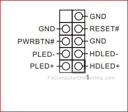 front panel connectors on mainboard