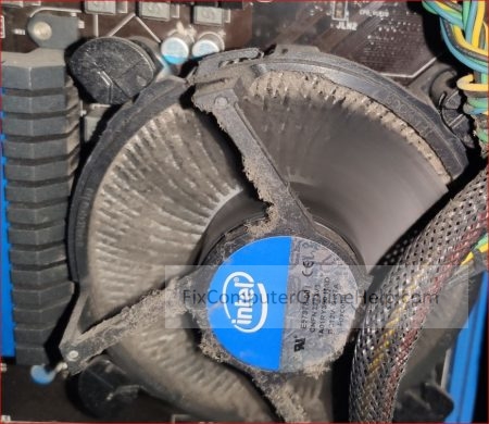 spinning cpu cooler fan