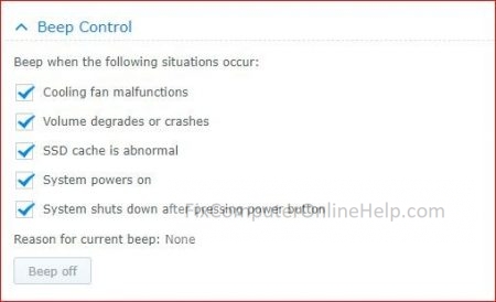 synology beep control